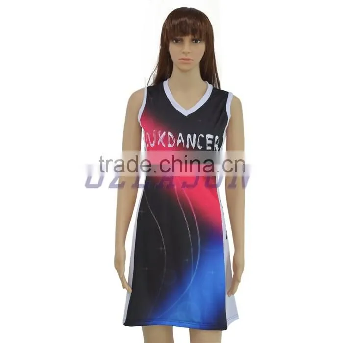 Fashion women custom sublimation netball uniforms/cheerleading uniform