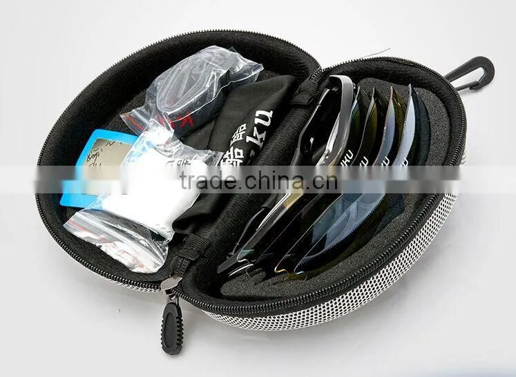 2015 Hot popular sunglasses set black frame rainbow lens anti-UV400 outdoor sports glasses with 4 extra lenses