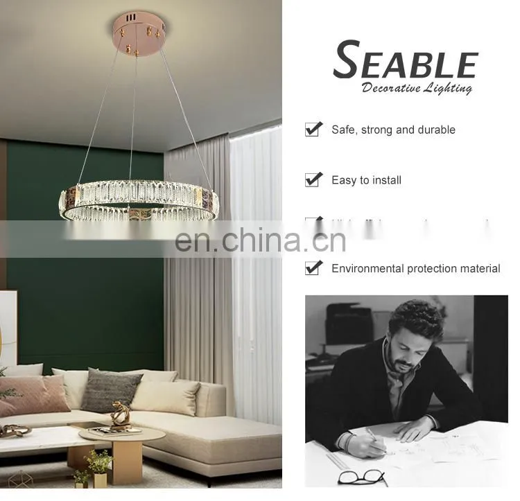 Modern Style Residential Decoration Living Room Dining Room Luxury LED Crystal Pendant Lamp