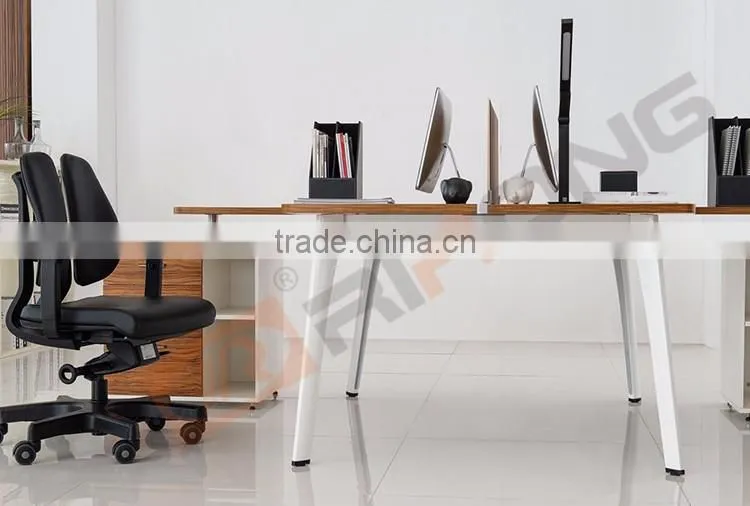 Modern home office furniture desk leather melamine wooden executive office counter desk with file cabinet