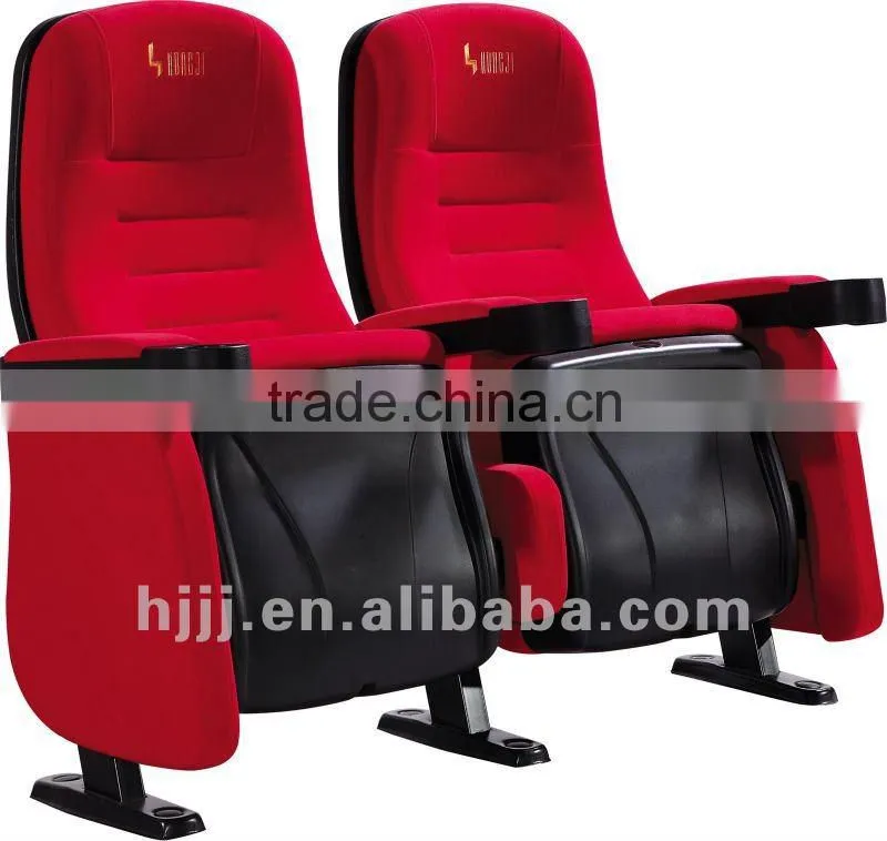 High quality Theater seating cinema seat fabric folding chair with cup holder HJ95D-E