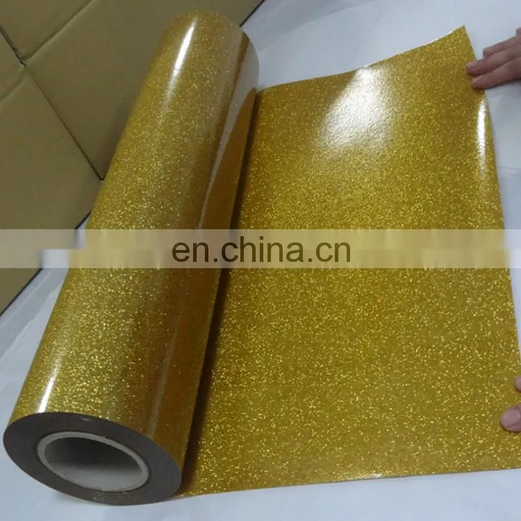 wholesale Korea best quality htv glitter film heat transfer glitter color vinyl rolls for t-shirt custom