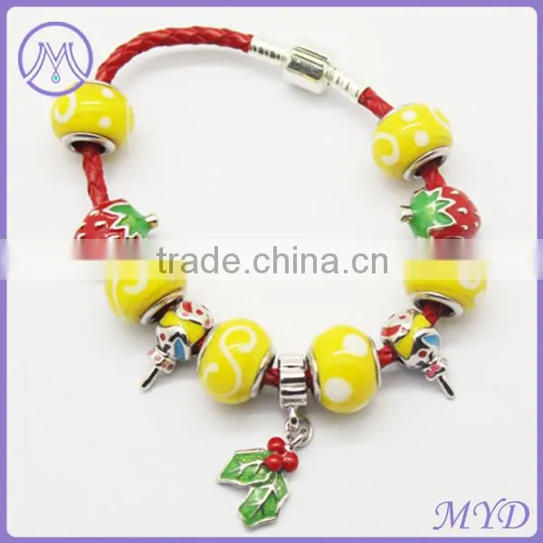European style 925 sterling silver plated women beaded bracelets