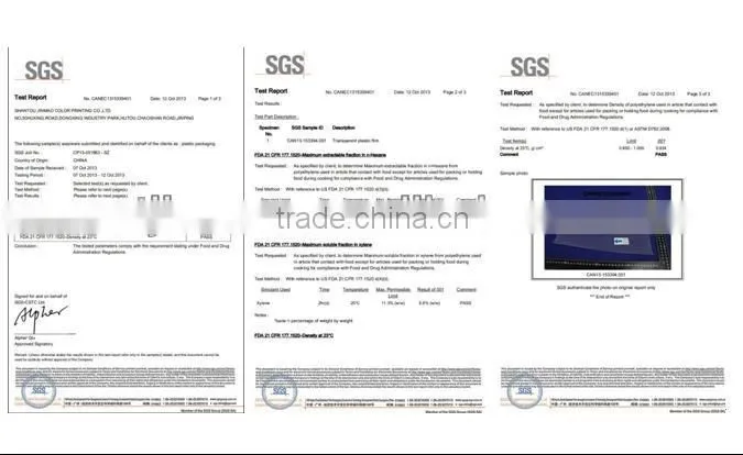 Custom printed plastic bags heat seal with zipper