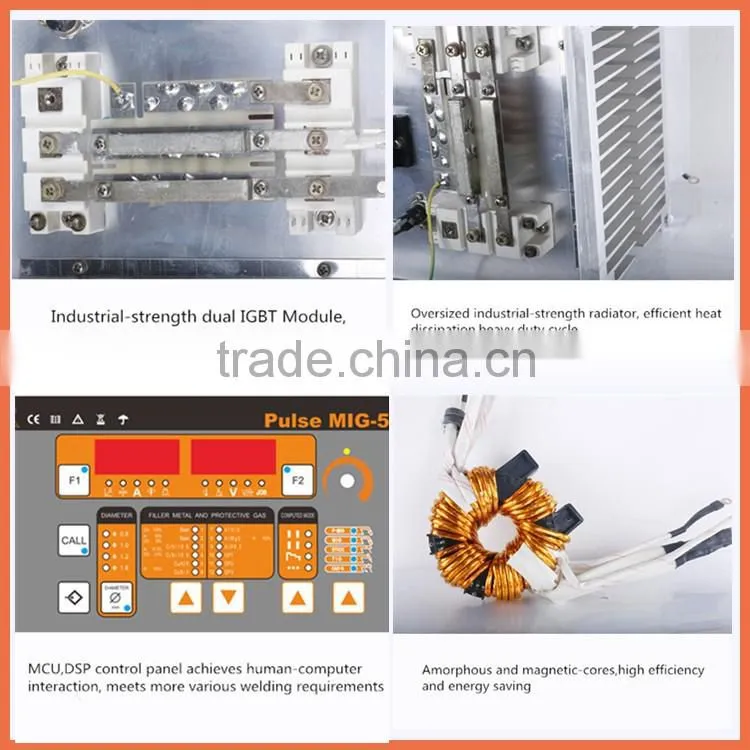 IGBT DC Inverter three phase high frequency heavy duty CO2 gas tig/stick/mig/mag twin pulse aluminum welder MIG-350H