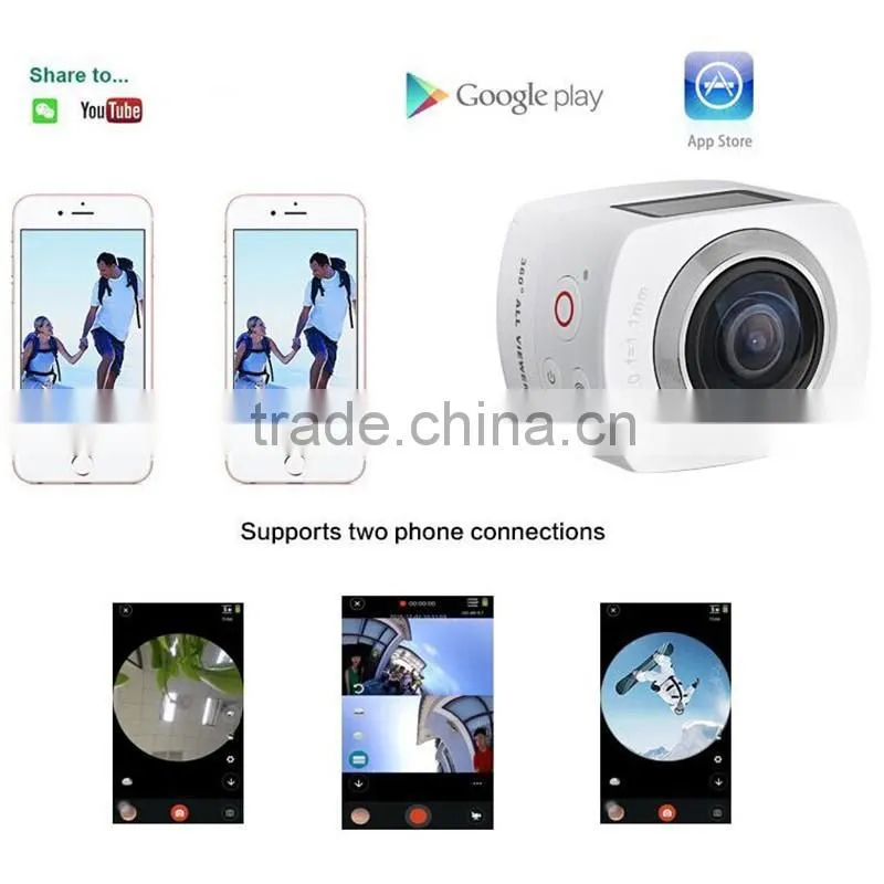 2016 Factory Price Panorama full HD 1080p sport camera V1 PRO 360 Action Camera Cube VR Mini Camera 360 Degrees Sports Camera