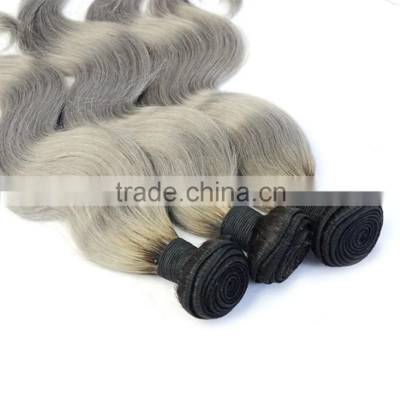 Qingdao manufacturer malaysian body wave hair two tone ombre colored hair weave bundles
