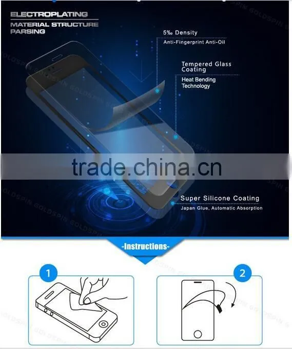 Best quality 100%Full Cover 9h 0.26mm 2.5D For Iphone 6/6s Tempered Glass Screen Protector