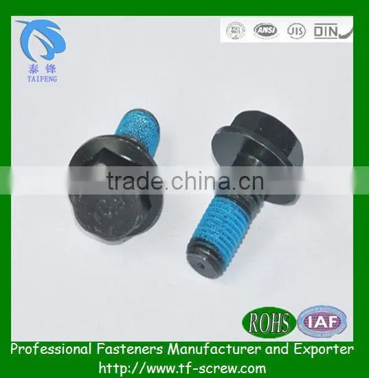 hexagonal head wafer full thread screw with nylok