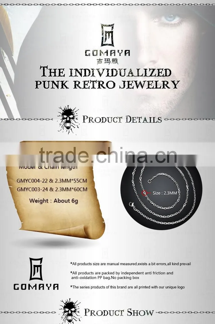 Wholesale Handmade Long Models Hip Hop Style Stainless Steel Neck Chain