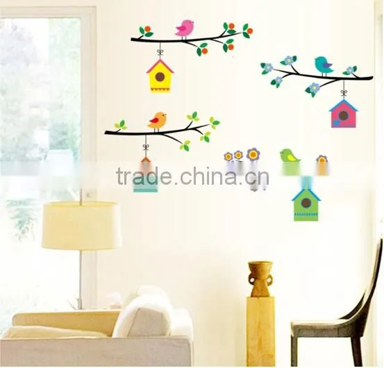 Owl Birds Branch Vinyl Kids Mural Home Decor Wall Stickers Decal removable DIY