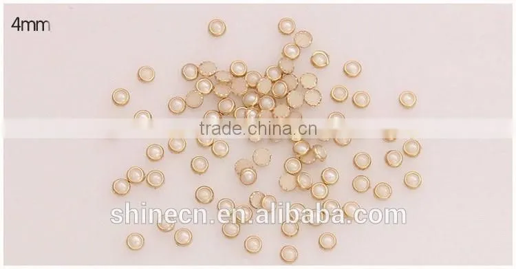 New stones 3mm 4mm 5mm 6mm metal golden edging flatback round hot fix rhinestones