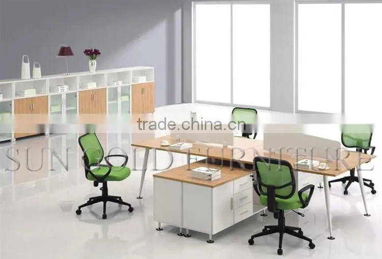 Simple but Most Fashionable Office Workstation for Four Office Staff(SZ-WSL329)