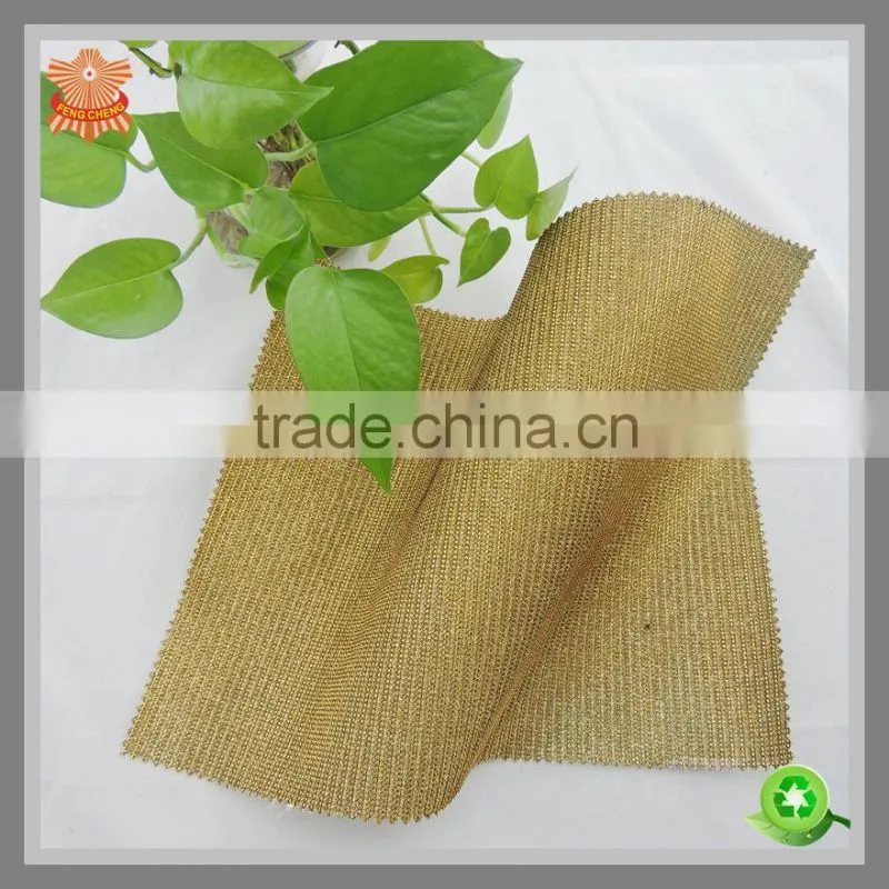 gold mesh fabric with glitter powder