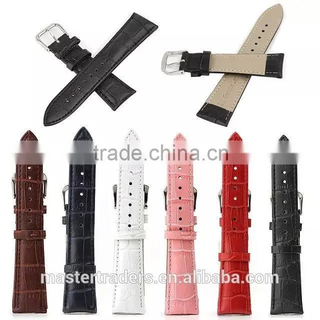 Cheap Crocodile Grain Genuine Leather Watch Band Wrist Strap For 38MM Apple Watch MT-3566