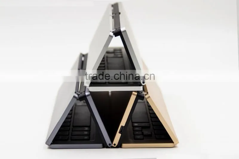 Bluefinger Aluminum alloy foldind Bluetooth keyboard for all mobile phones and tablets,applicable with IOS,Android system