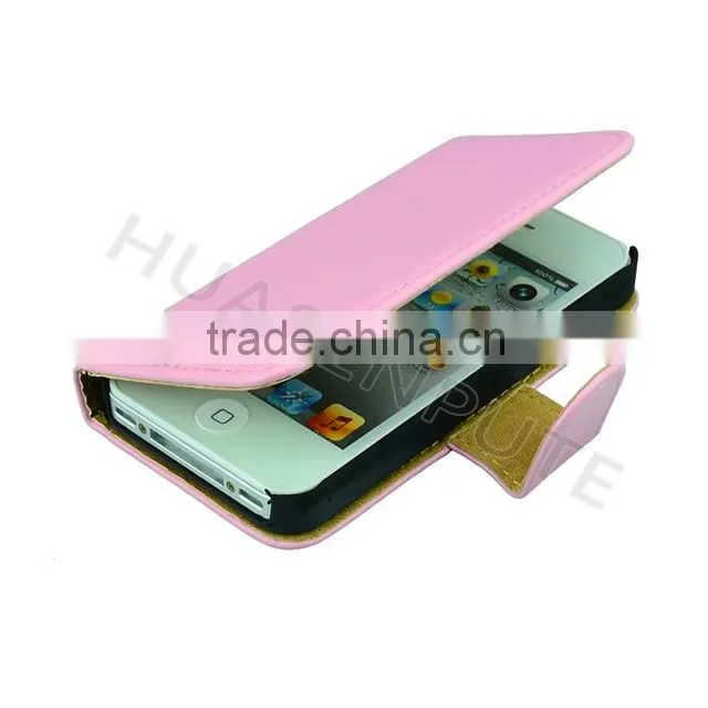 China Supplier High quality Flip Wallet Leather Case For iPhone4/4S