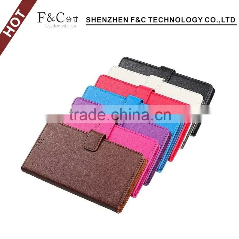 Premium litchi pattern pu leather Wallet Flip Cover for Sony Xperia X phone with stand feature