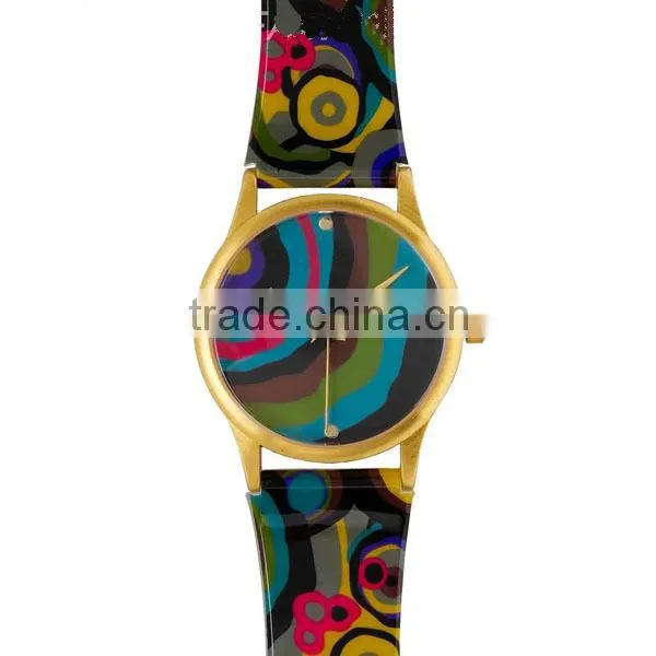 Fancy kids Sandwich band watch full printing plastic band watch child