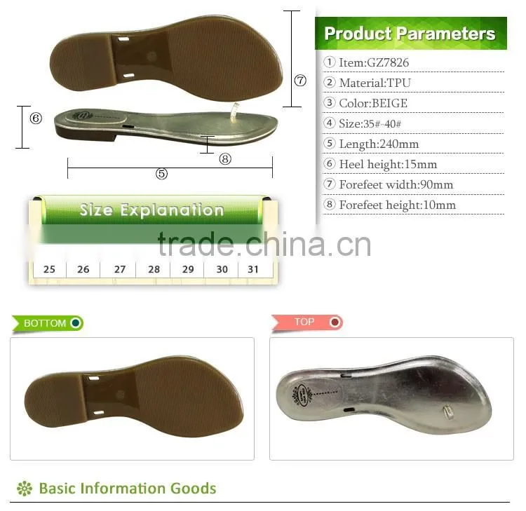 sole type lady sandal slipper sole tpu sole for sale