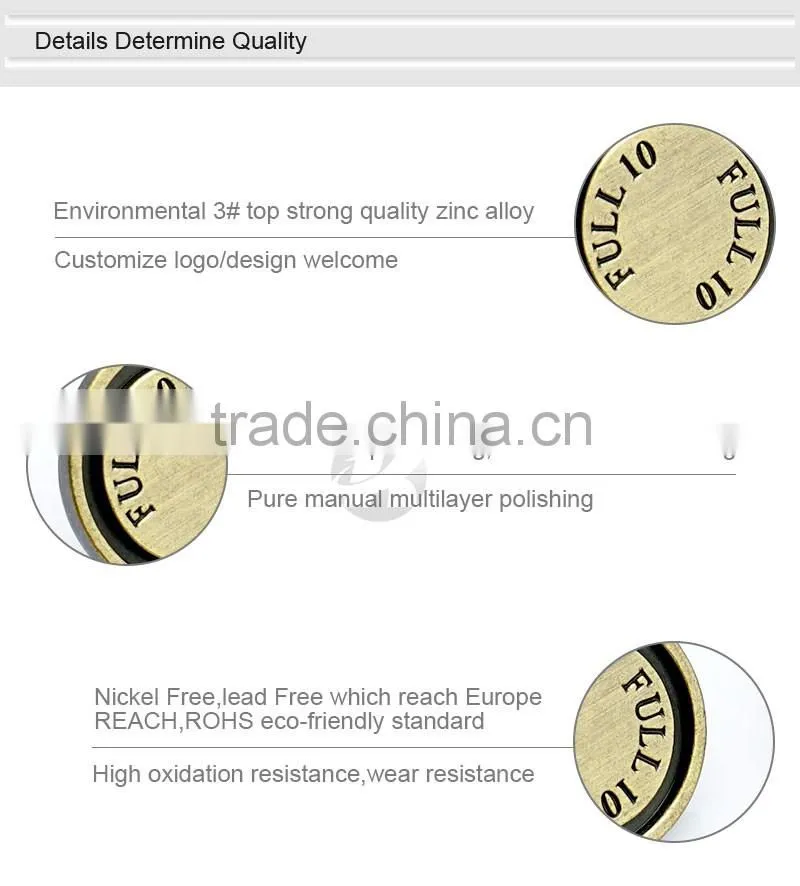 Brushed Antique Custom Metal Buttons For Garments Luxury