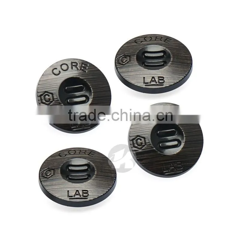 Fashion Shiny Brushed Surface Engraved Snap Buttons Custom