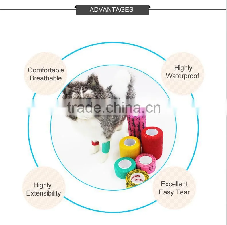 ISO CE FDA Approved Vet Wrap Cohesive Bandage