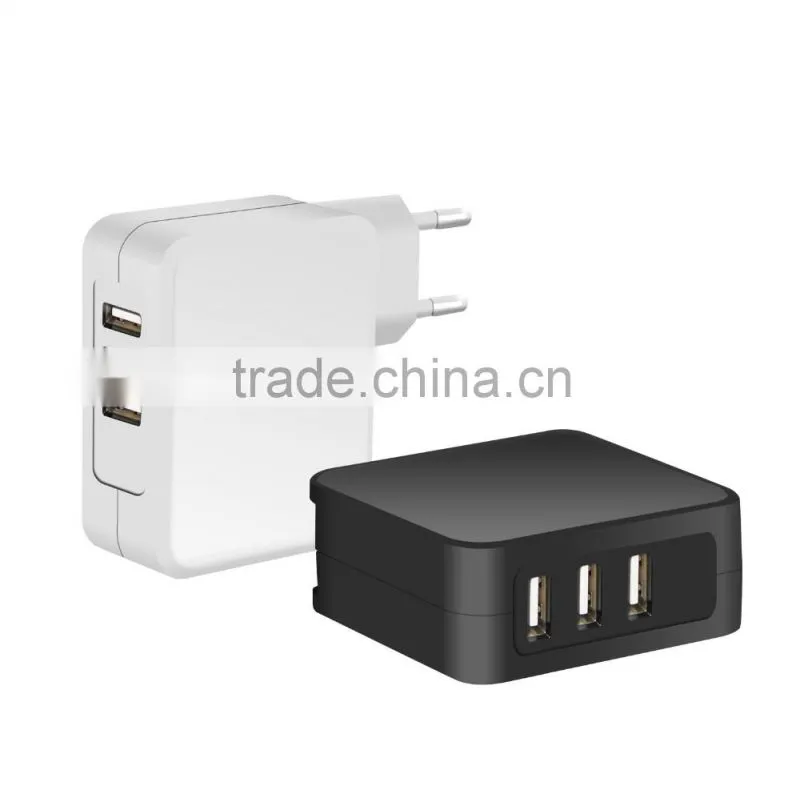 New USB charger 3 port 5V 4.8A EU plug have US UK Plug