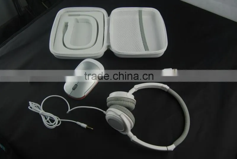 USB Computer Travel Kit including Wireless Mouse Wired Headphones USB LED Light