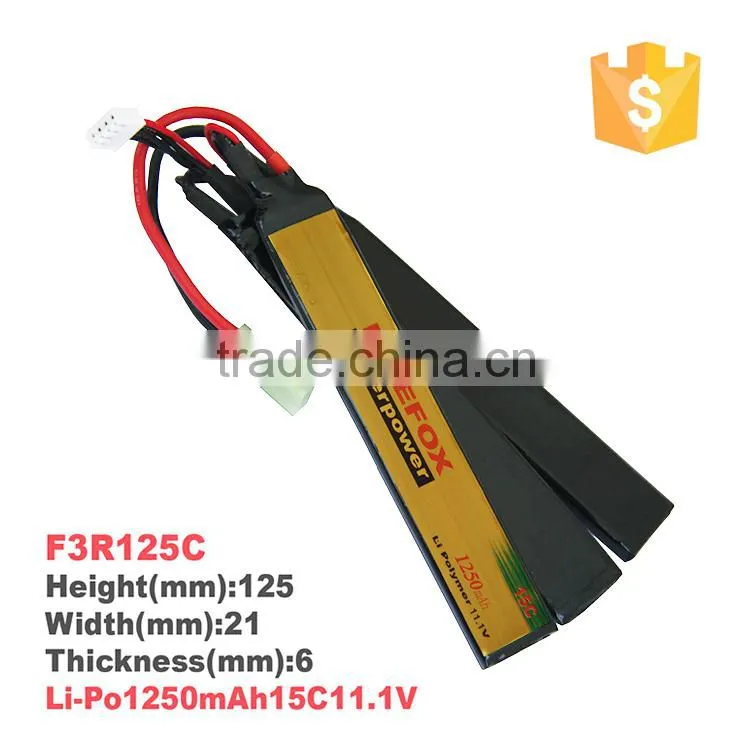 2016 Factory Directly Price Firefox F3R125C Li-Po 1250mAh 15C 11.1V Small Li-po Battery