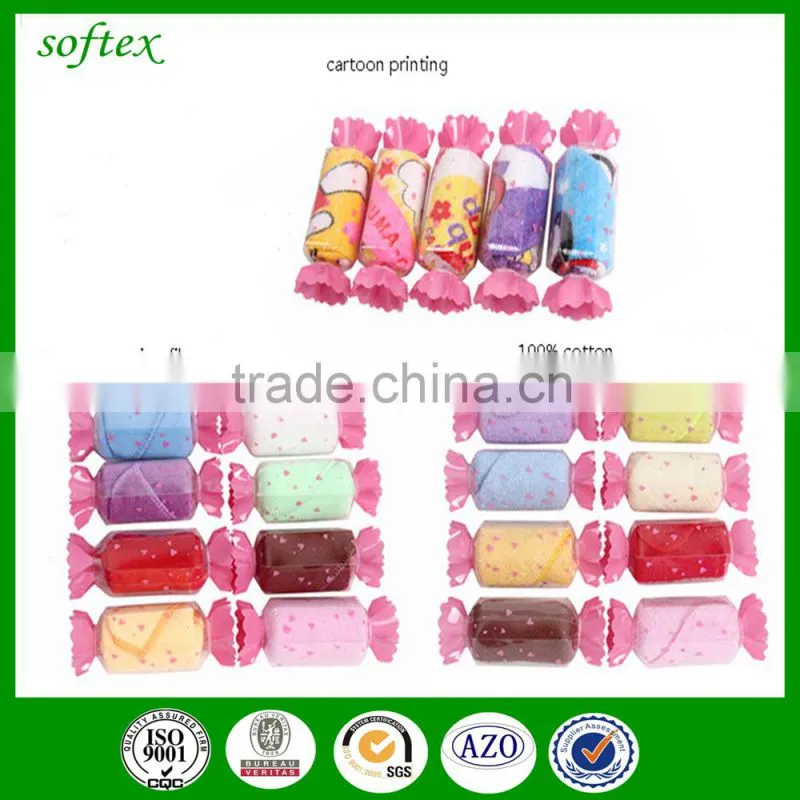 cute candy shape wedding gift towel with print