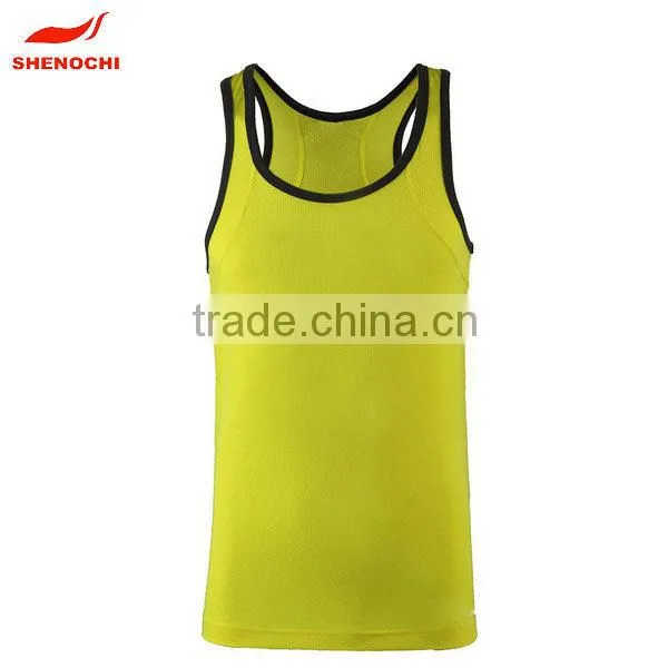 China manufacture blank polyester full print gym singlets