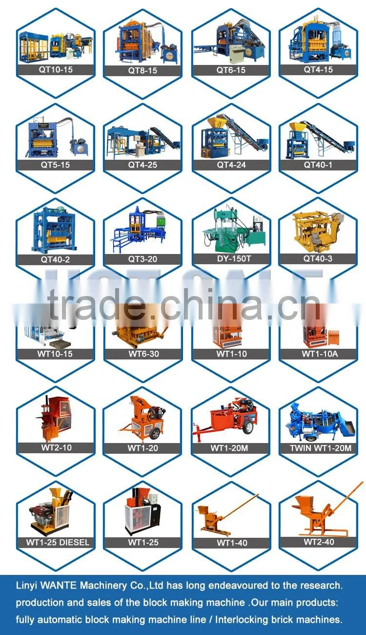 2015 Trade Assurance WT10-15 germany automatic cement block making machine price