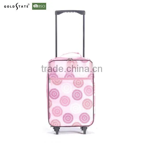 2016 latest fashion pink Foldable fabic elegant luggage/travel trolley
