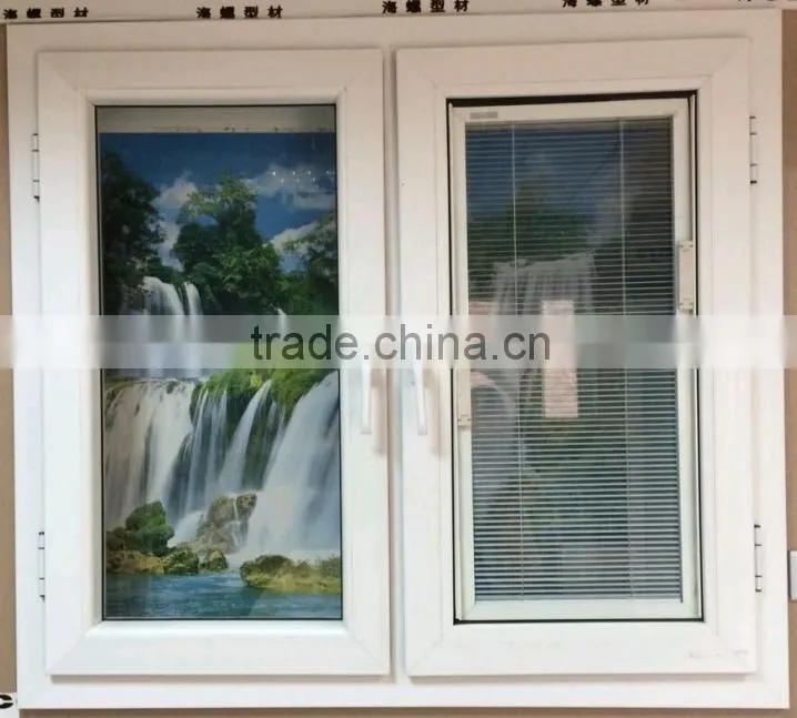 window blind or shutter constructed from angled slats of platic
