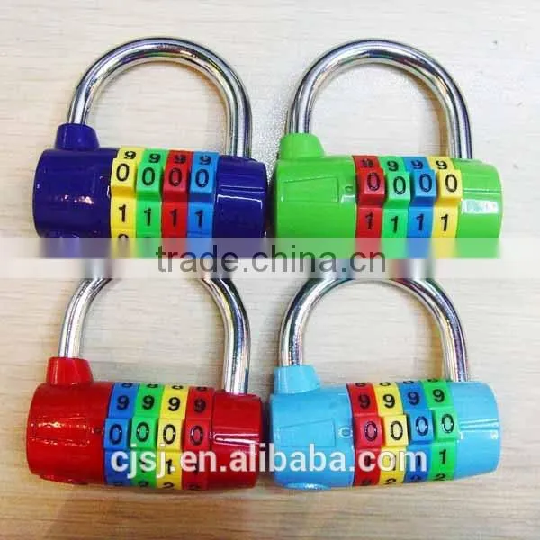 High Security Colorful 4 digits reset combination lock