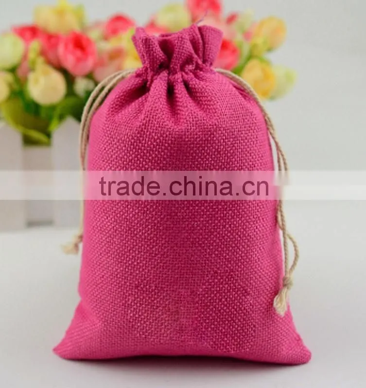 New design natural jute pouch with cotton rope china supplier