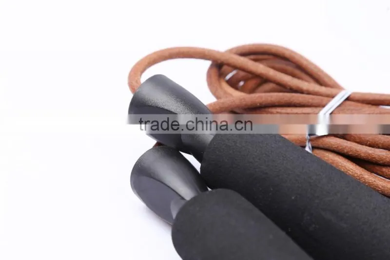wholesale fitness gym leather jump rope cross fit skipping rope speed aerobic exercise jump rope