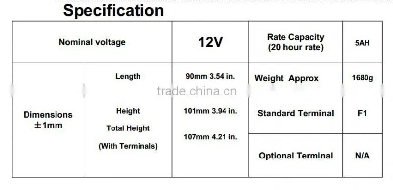 Factory Supply Rechargeable Lead Acid UPS Battery 12V 5Ah For Motorcycle