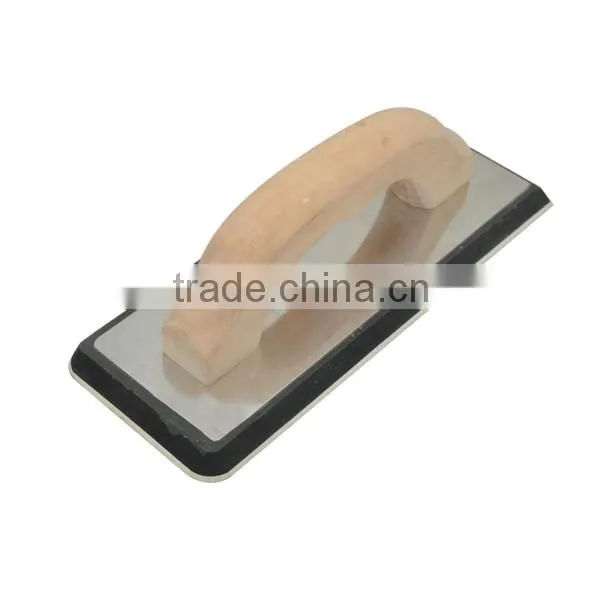 Rubber and EVA float with wooden handle aluminium plated masonry tool
