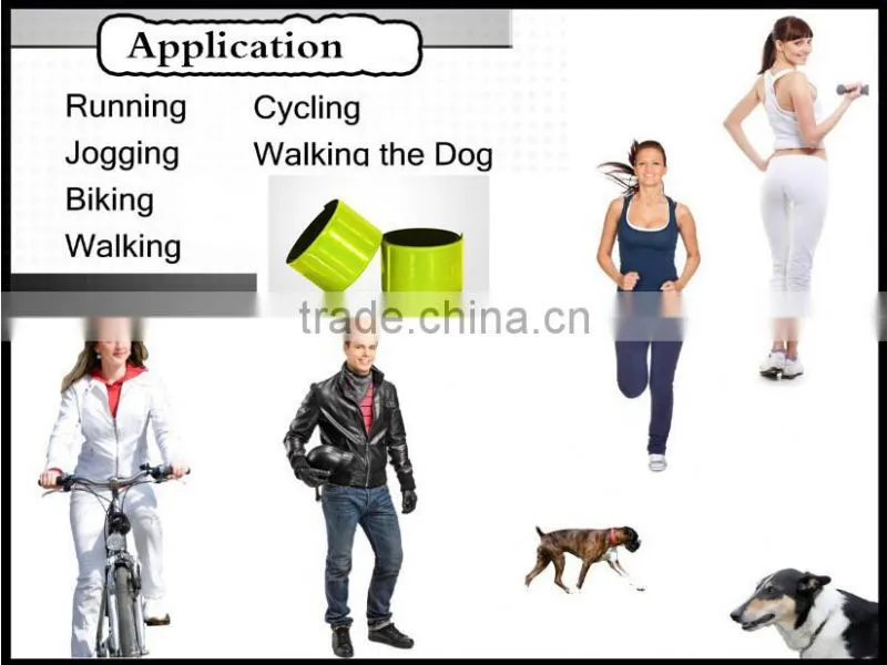 pvc high visibility reflective slap band for running walking jogging cycling