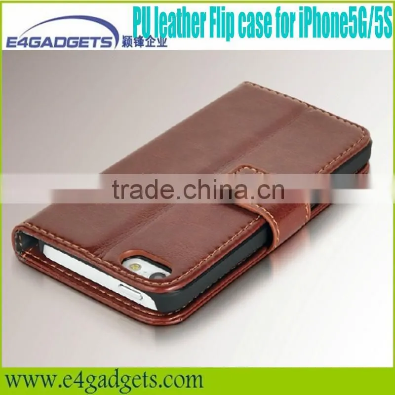2013 Hot sale High quality PU leather front and back case for iphone5