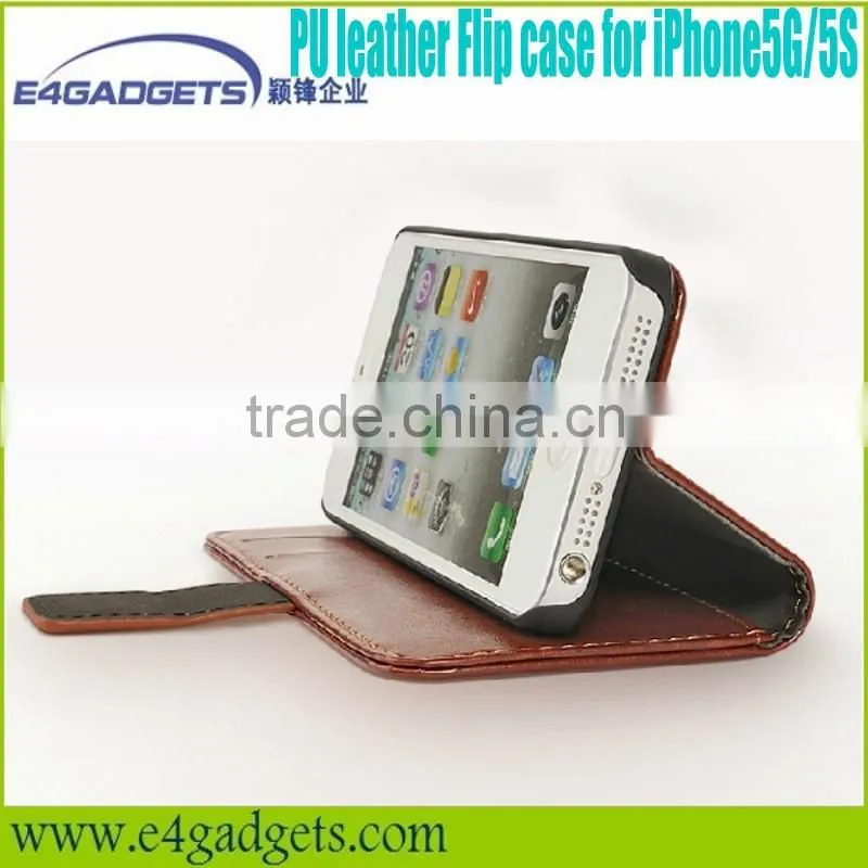 2013 Hot sale High quality PU leather front and back case for iphone5