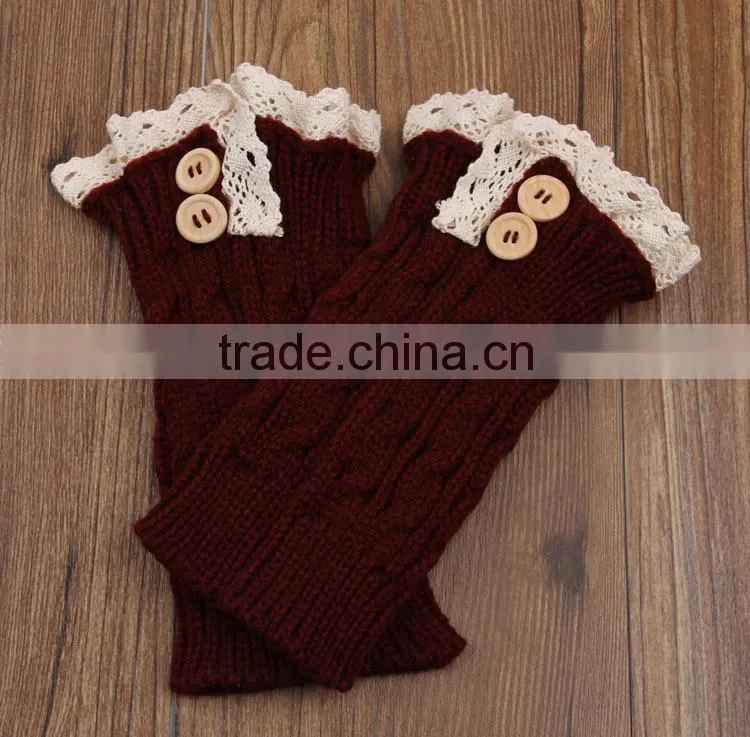 Nice girl crochet knitting lace leg warmer infant warmer boot socks
