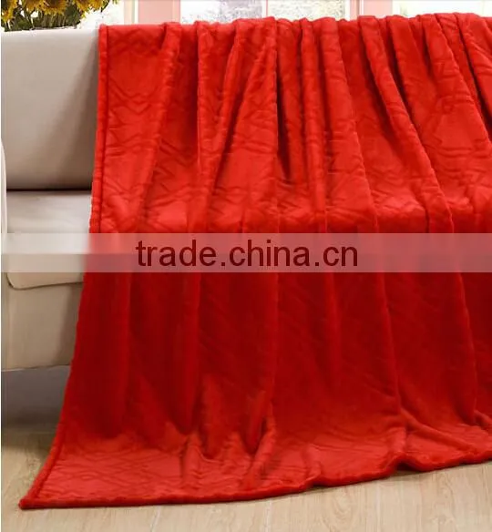 Embossing coral fleece blanket