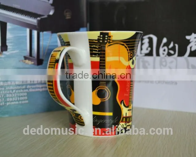 piano pattern music cup, music note mugs