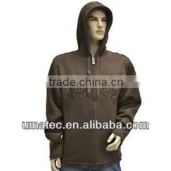 Men's Bonded Needle drop knitFleece Hooded Soft Jacket