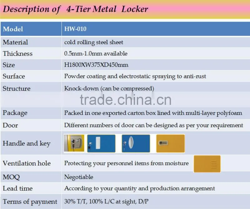 Metal 2 door locker ,KD structure