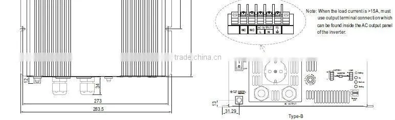 Meanwell 1500W True Sine Wave DC-AC Power Inverter high frequency inverter/48vdc 230vac inverter