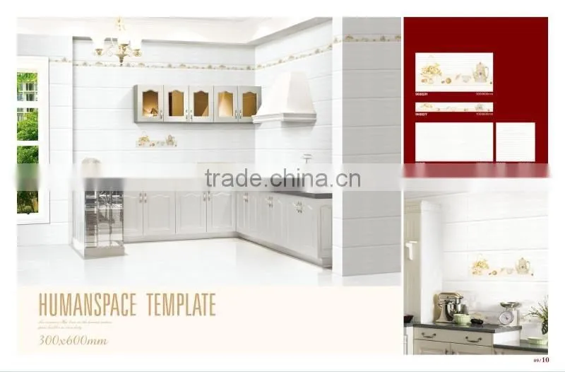 300x600 Cheap Porcelain Wall Flower Tiles Kitchen